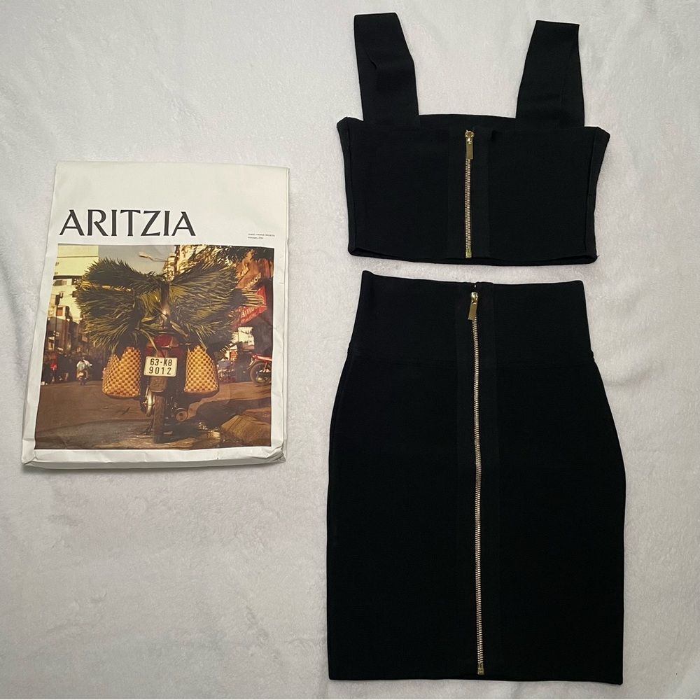 Babaton (Aritzia) Bandage 2 Piece Skirt & Crop Tank SET Size XS Paid !!!$166!!!